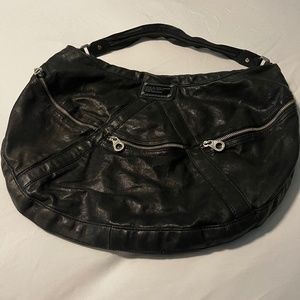 MARC JACOBS Black Leather Worker Shoulder Handbag